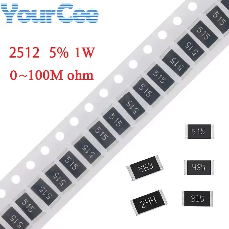 50pcs 0.01 ~ 100M 2512 ตัวต้านทาน 5% SMD 1W 0.022 0.03 0.04 0.05 0.075 0.1 0.2 0.3 0 2.4 9.1 24K 75K