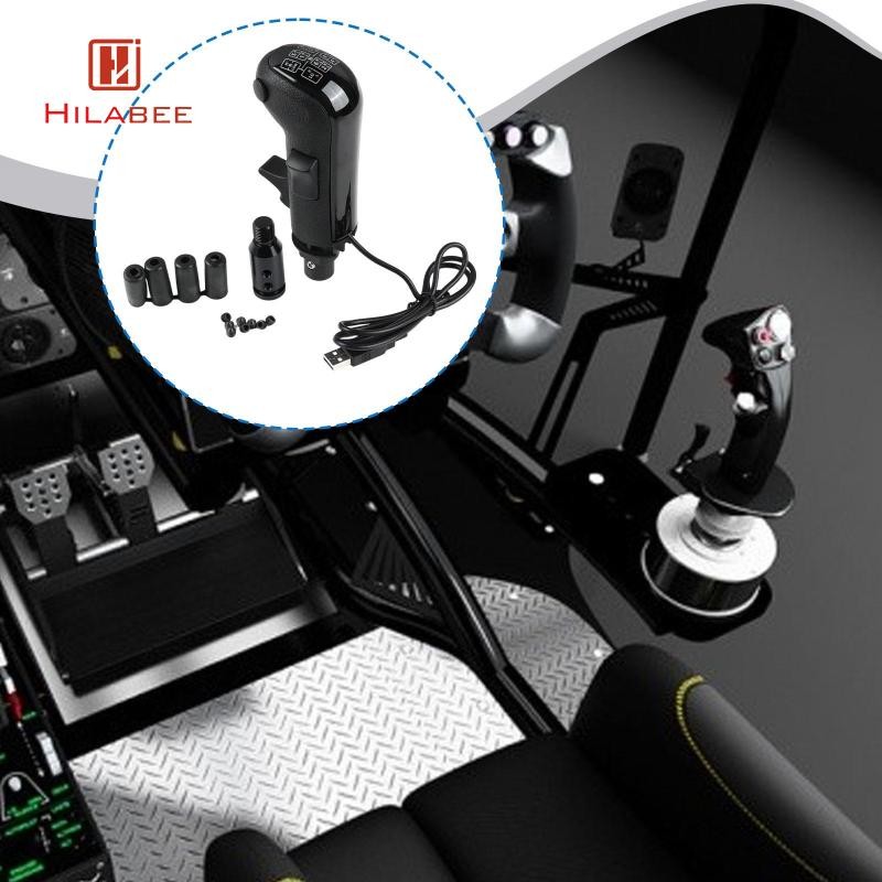 [hilabee] อุปกรณ์เสริมพวงมาลัย USB Truck Simulator Shifter หัวเกียร์สีดําสําหรับ G920 G25