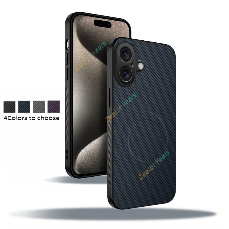 เข้ากันได้ สําหรับ ไอโฟน 17 16 5ก คาร์บอนไฟเบอร์เนื้อหนังแม่เหล็กเคสโทรศัพท์กันกระแทกฝาครอบป้องกัน