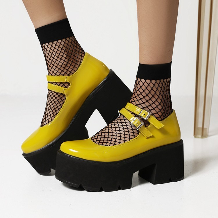 MTH35-43 ขนาดขนาดใหญ่หนาSoled Retro College All-Match JKสไตล์ใหม่สไตล์ญี่ปุ่นINSอินเทรนด์รอบToeส้นหน