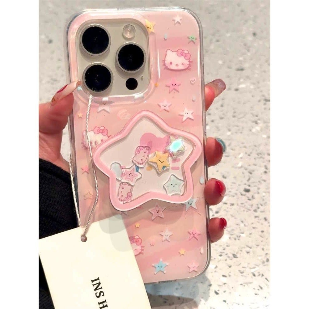 เคสโทรศัพท์เหมาะสําหรับiPhone 7 8 X XS XR XSMAX 11 12 13 14 15 16 Pro max Plusน่ารักStar Catขาตั้งSh