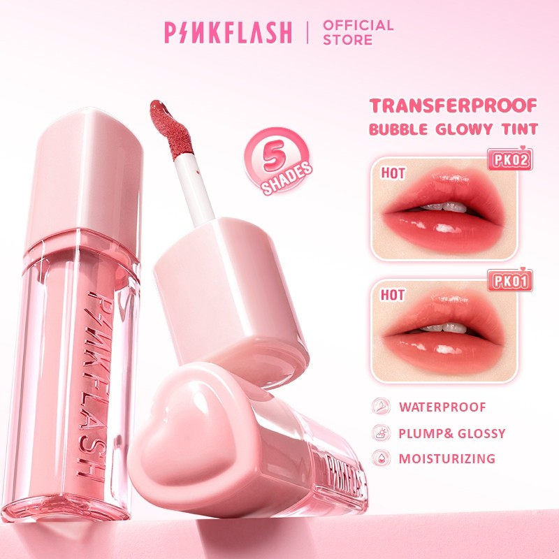 Pinkflash ลิปทินท์ Color Lock เนื้อฉ่ำวาว ชุ่มชื้น ติดทนนาน ไม่ตกร่อง ลิปน้ำเกาหลี