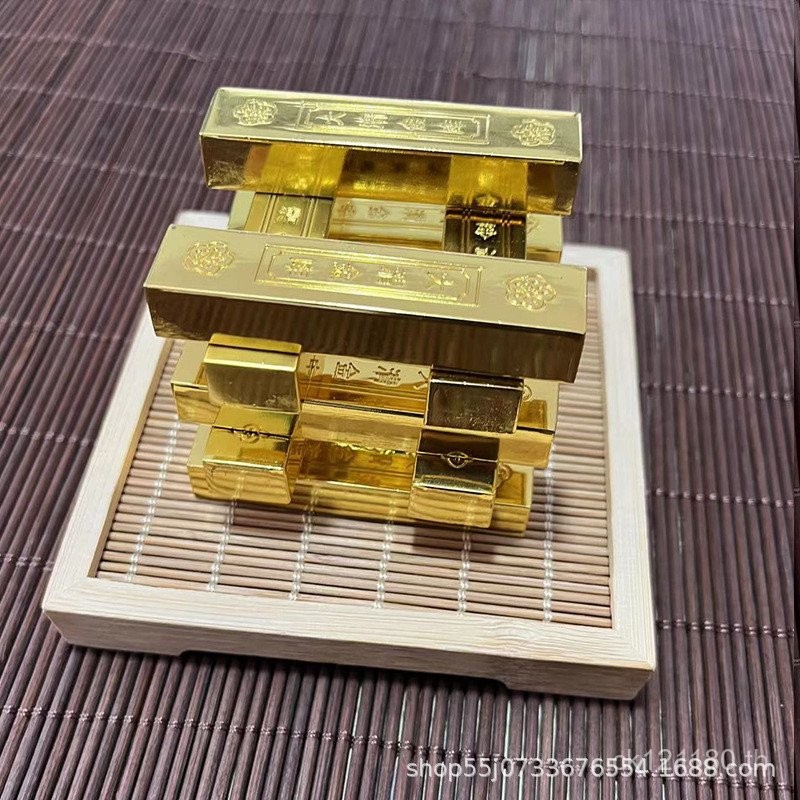 Vault ขายส่ง Fortune-gathering ปกแข็ง Qing Dynasty Gold Bars Home Lucky Alloy ของขวัญบูชาเครื่องประด