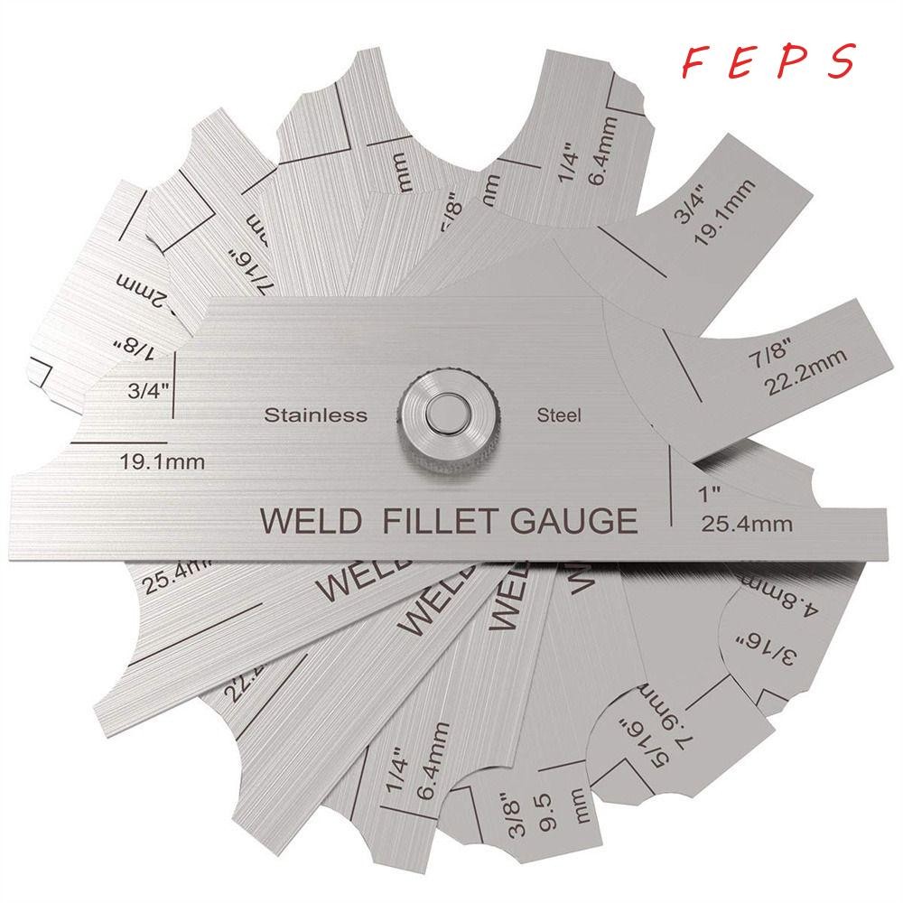 FEPS 7PCS เชื่อม Fillet Gages ชุด, MM & นิ้ว 1/8-1 เครื่องเชื่อม, Ulnar เชื่อมวัด MG-11 โลหะเชื่อมกา