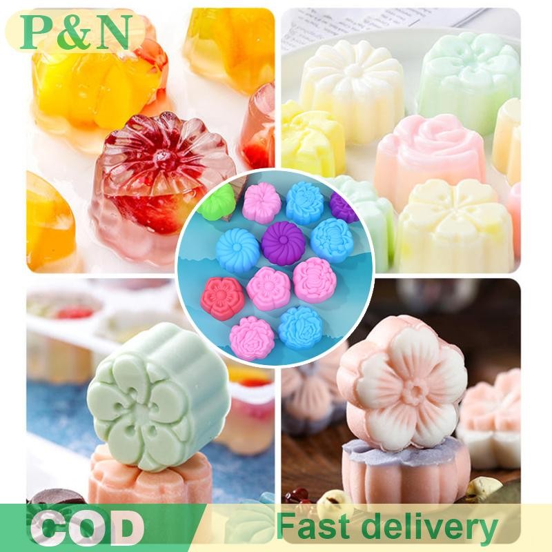 [P&N] 5 ชิ้น 5 ซม.ดอกไม้หลากหลายออกแบบซิลิโคนมัฟฟินเค้กแม่พิมพ์เบเกอรี่ถ้วยช็อกโกแลตพุดดิ้งน้ําแข็ง Mould Cupcake เครื่องมือ DIY มินิสบู่เทียนแม่พิมพ์ [cod]