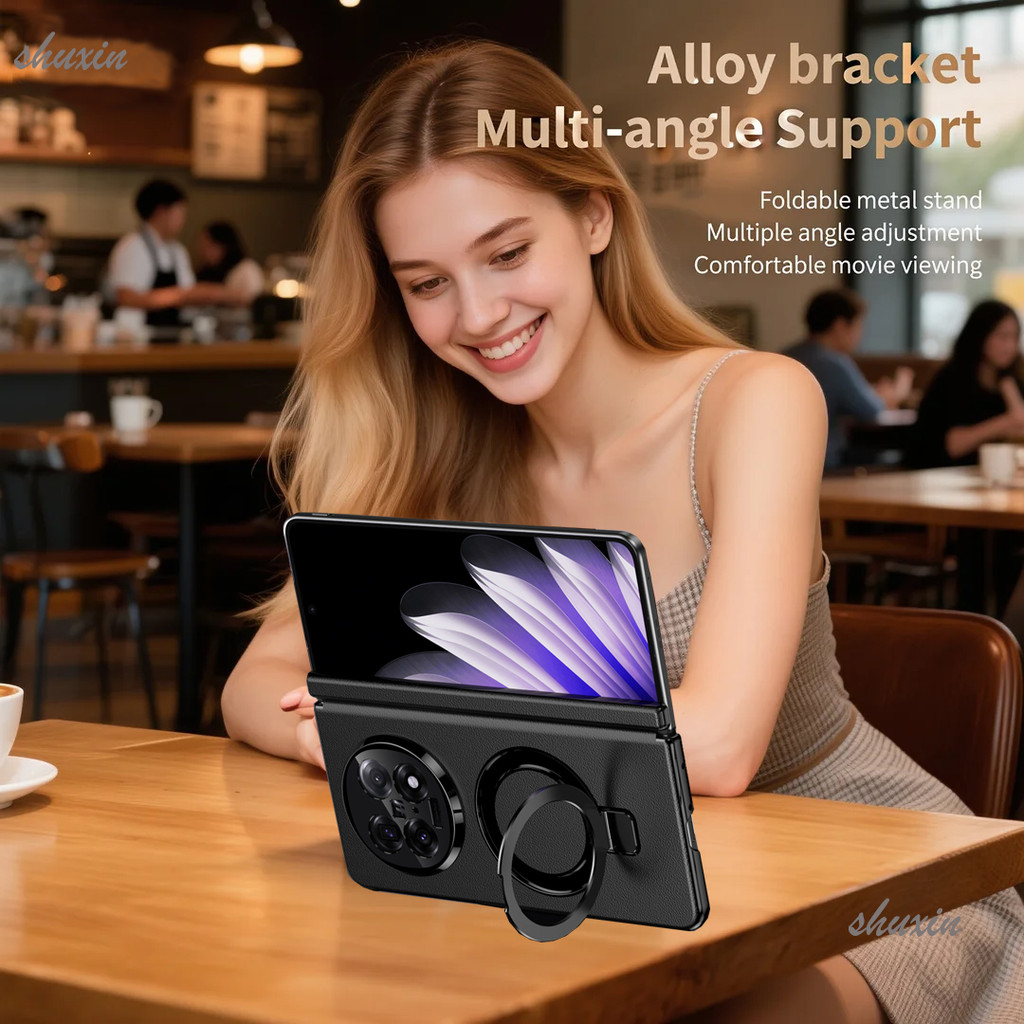 หรูหราพรีเมี่ยมหนังแม่เหล็กชาร์จไร้สายพับสําหรับ Huawei Mate X5 Mate X6 กันกระแทกป้องกันปลอกพร้อมวงเล็บ