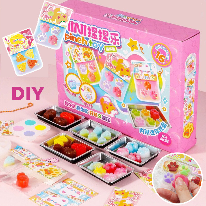 พร้อมส่ง ของเล่นคลายการบีบอัด DIY ชุดทำทาบะสกุชชี่ ของเล่นจี้ขนาดเล็กสําหรับเด็กผู้หญิง