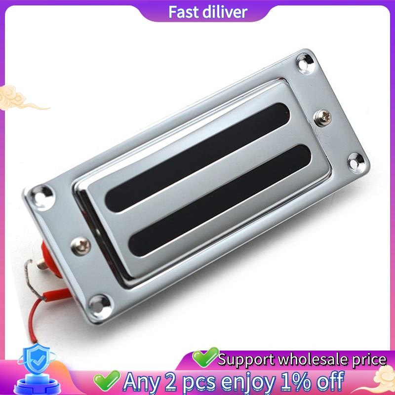 2 สาย 68X29MM มินิกีตาร์ไฟฟ้า Humbucker รถกระบะกรอบโลหะสําหรับ LP กีตาร์ Chrome, คอ