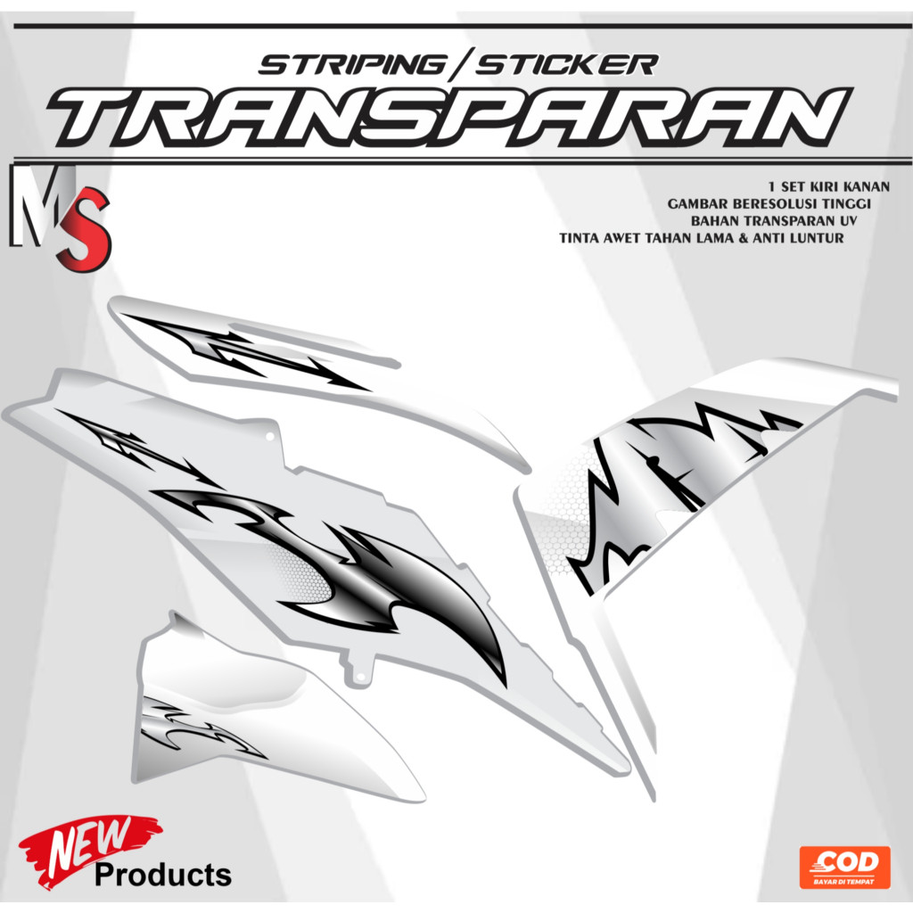 / MS TRANSPARENT STRIPING YAMAHA MIO M3 VARIATION STRIPING STICKER MIO M3 API SIMPLE A08