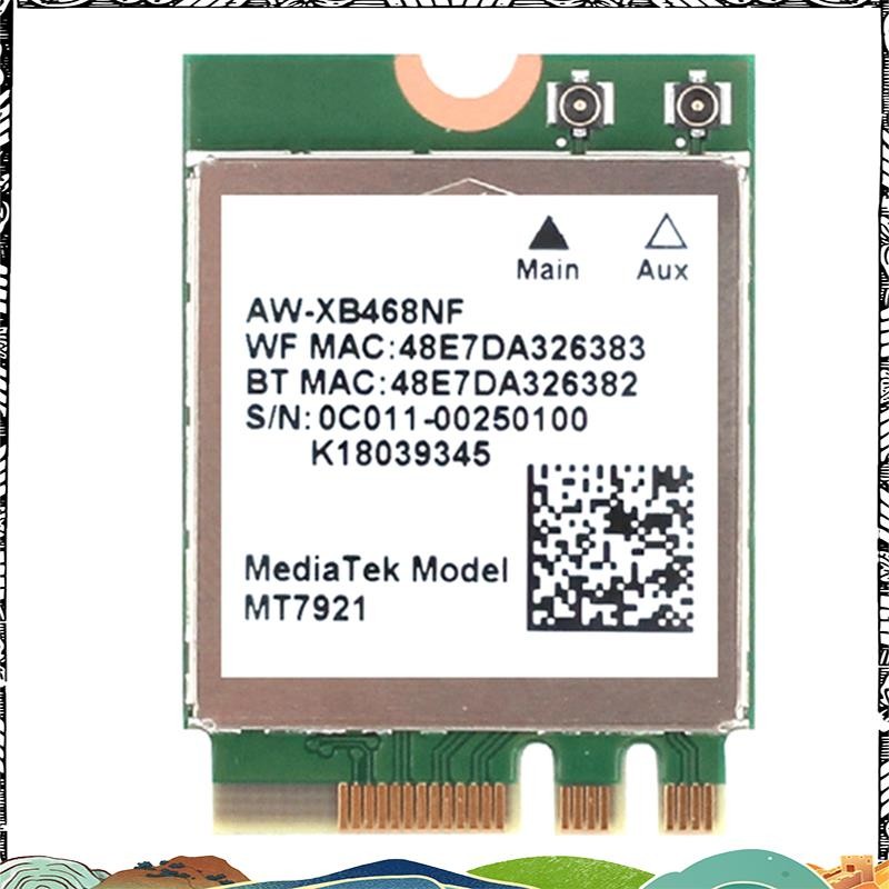Super 1 ชิ้น MT7921 WIFI6 2.4G 5G การ์ดเครือข่าย Gigabit M2 5.2 BT การ์ดเครือข่ายสีเขียว