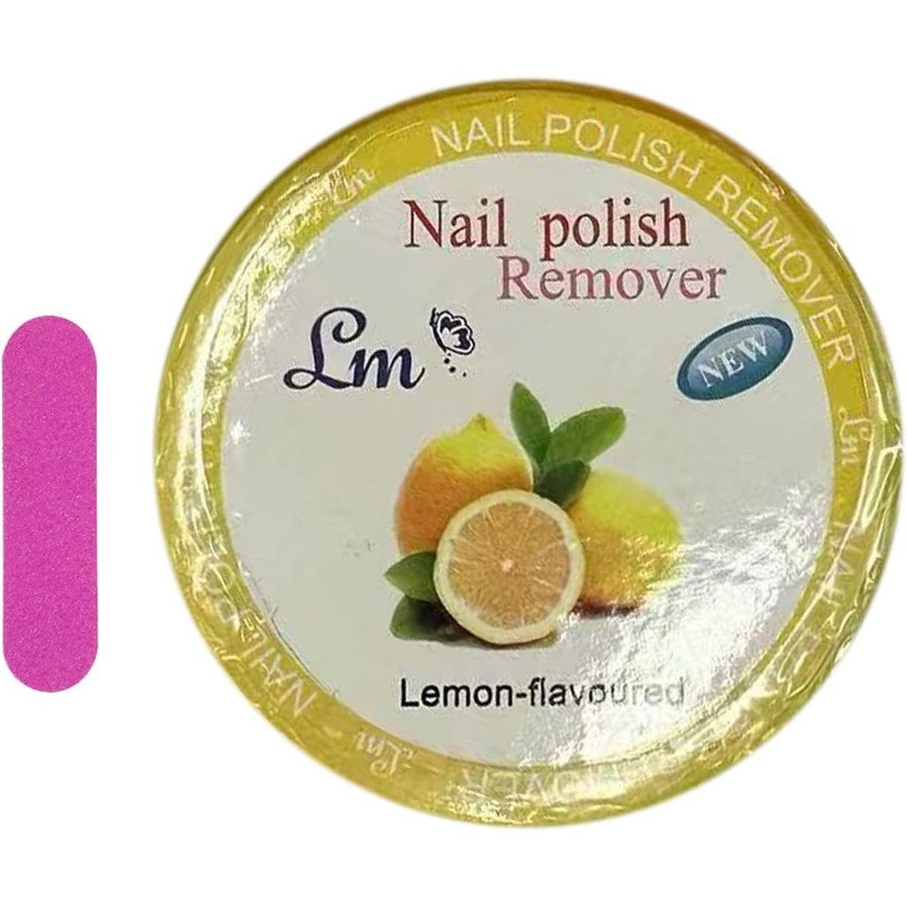 25PCS Nail Varnish Remover Pads in Box, Yellow Lint Free Wipes Nail Pads,Lemon Natural Ingredients N
