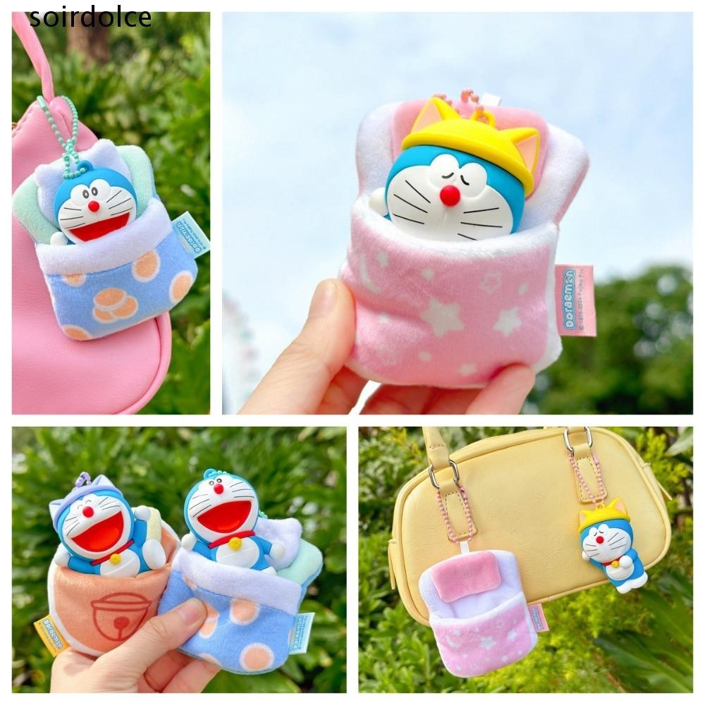 SOIRDOLCE Good Night Doraemon พวงกุญแจ, Creative Kawaii Sleeping Doraemon พวงกุญแจ, ตลกอะนิเมะตุ๊กตา