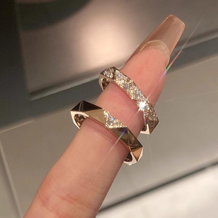 Little Red Book Retro Full Diamond Diamond Brushed Ring Female