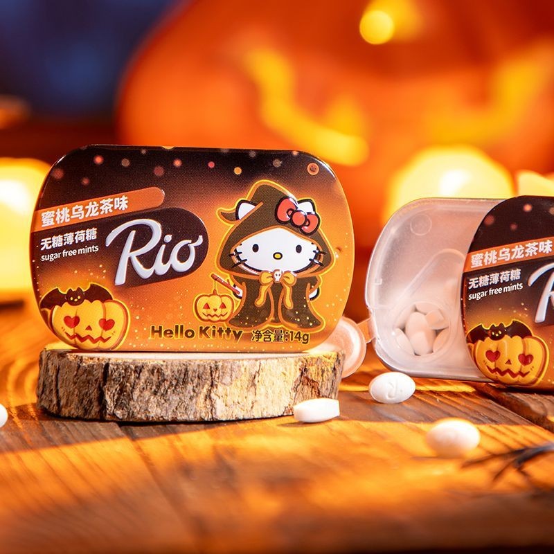 Rio Halloween Candy กล่องของขวัญ Sanrio ลูกอมมิ้นต์ปราศจากน้ําตาลของขวัญหมากฝรั่งตลกแฟนมูลค่าสูง gol
