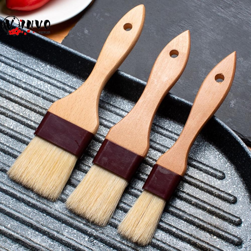 YSENT Pastry Brush ทําอาหารเบเกอรี่ด้ามไม้หมูป่าขนแปรงย่างซอส Baster