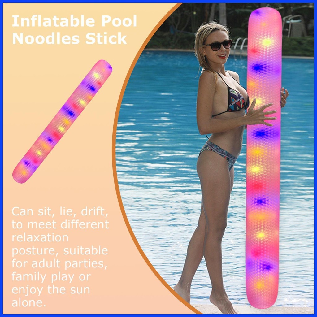 Blow-up Pool Noodles Blow Up Pool PVC Noodles Giant Outdoor Water Floating Toy Built-in Shiny Colour