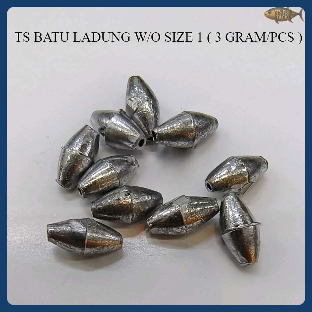 [MY] Inter Line Fishing Lead Sinker / Batu Ladung Pancing W/O 1 ( 3g )