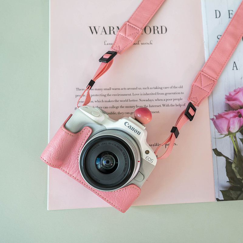 Canon r50r100 กระเป๋ากล้อง r10r50v เคสป้องกัน r7 เคสหนัง r8rp เคสป้องกัน 200dr5r62 อุปกรณ์เสริม