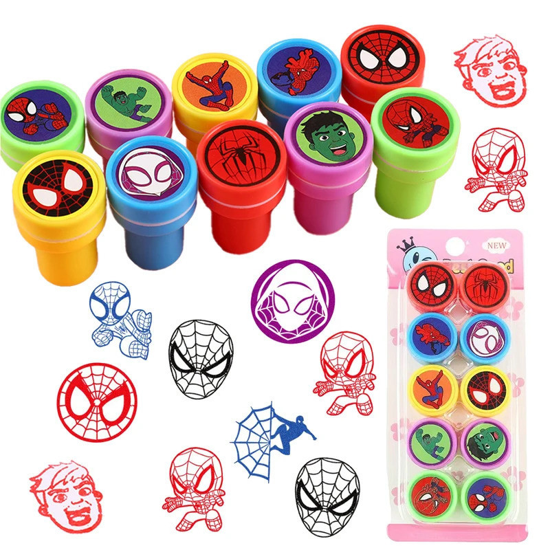 12 ชิ้น Spiderman Seal แสตมป์ Party Favors ของขวัญวันเกิดสําหรับเด็ก Goody กระเป๋าฟิลเลอร์ห้องเรียนรางวัลรางวัล