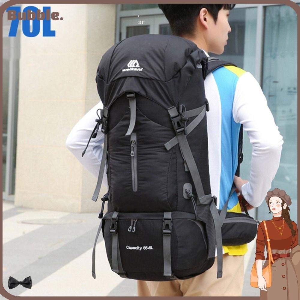 BUBBLE Travel Rucksack, Multi Purpose Large Capacity Travel Backpack, แบบพกพากันน้ํา Breathable 70L 