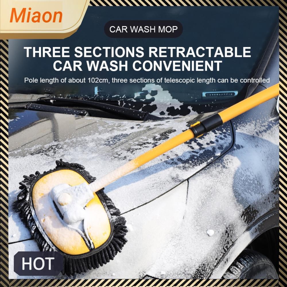 【จัดส่งในพื้นที่】แปรงทําความสะอาดรถยนต์ Telescoping Auto Detailing Mop ด้ามยาวรถ Care Cleaner Chenil