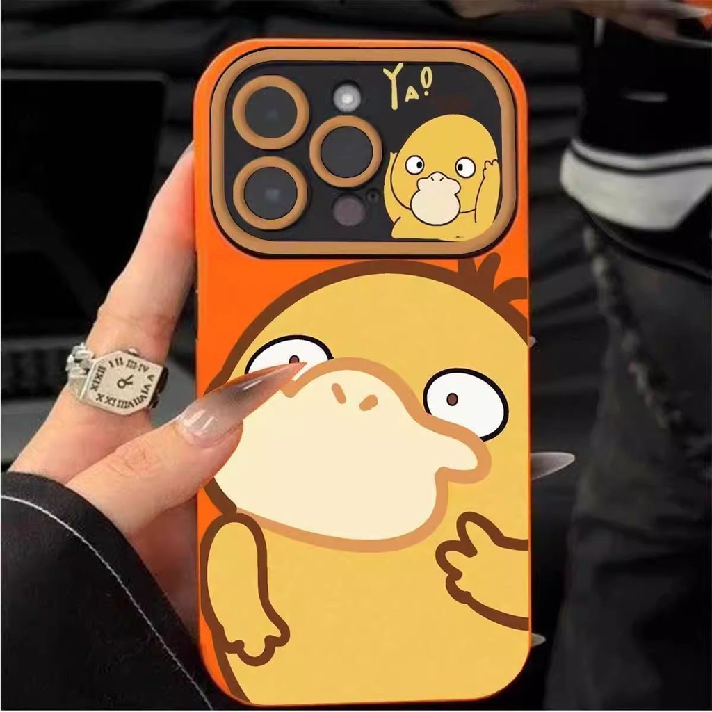 การ์ตูนการ์ตูนเป็ดน่ารัก Anti-Falling โทรศัพท์มือถือป้องกันกรณีใช้งานร่วมกับ iPhone 17PROMAX 17 16 1