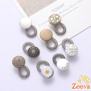 Zeeva【มีสินค้าในสต๊อก】 3 ชิ้น/แพ็ค ปุ่มขยายเอว ปุ่มขยายเอวกางเกง ปุ่มขยายเอวสปริง กางเกง DIY jeans buttons