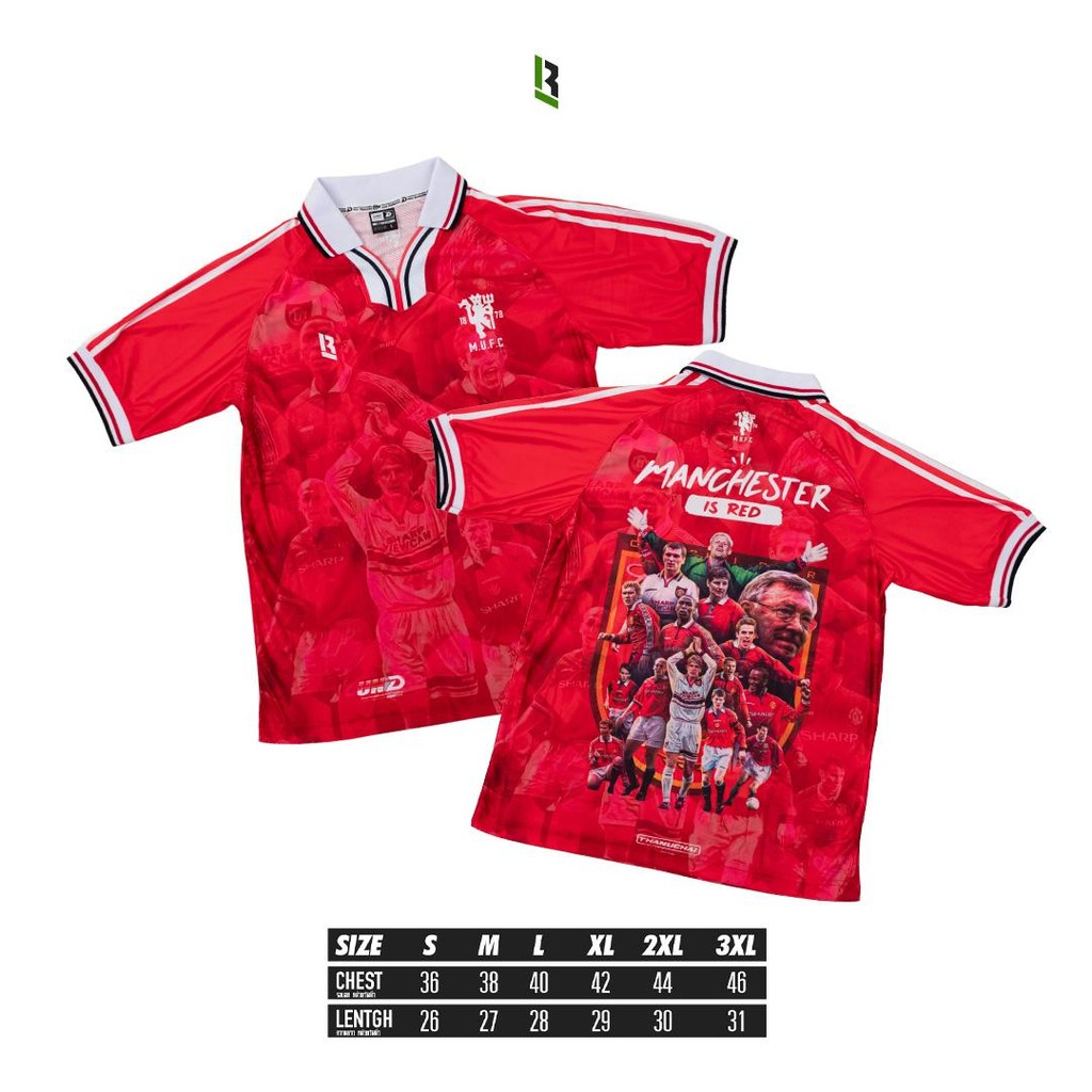 เสื้อฟุตบอล แมนเชสเตอร์ยูไนเต็ด เสื้อพิมพ์ลายแฟชั่น คอปก-วาย ใส่ได้ทั้งหญิงและชาย กีฬา ออกกำลังกาย M