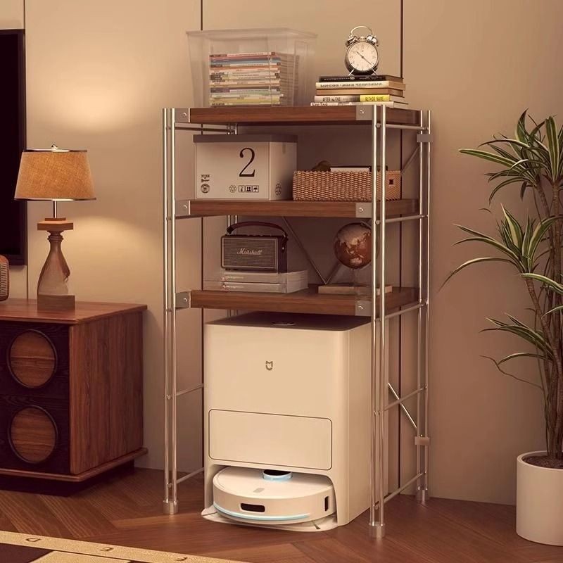 ชั้นวางของสำหรับหุ่นยนต์ดูดฝุ่น พื้นที่วาง 3 สถานี ชั้นวางเคลื่อนที่ สำหรับระเบียง ห้องนอน ห้องนั่งเล่น ชั้นวาง