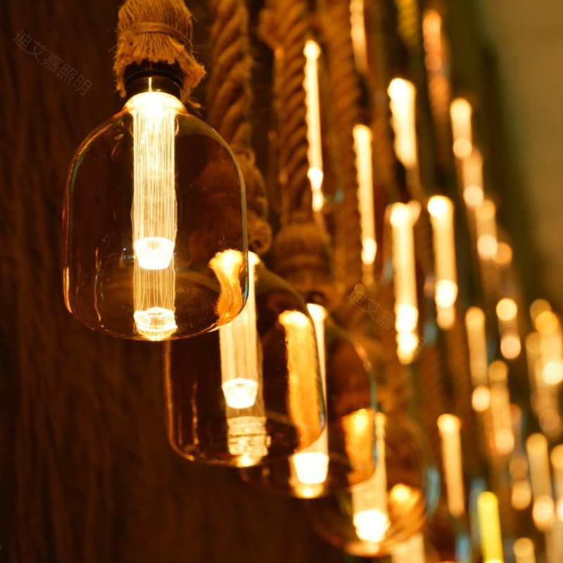 หลอดไฟ Edison ST64 Light Guide โคมไฟสไตล์ใหม่ G80 G95 G125 T45 Light Guide คอลัมน์หลอดไฟ 3Wled หลอดไ