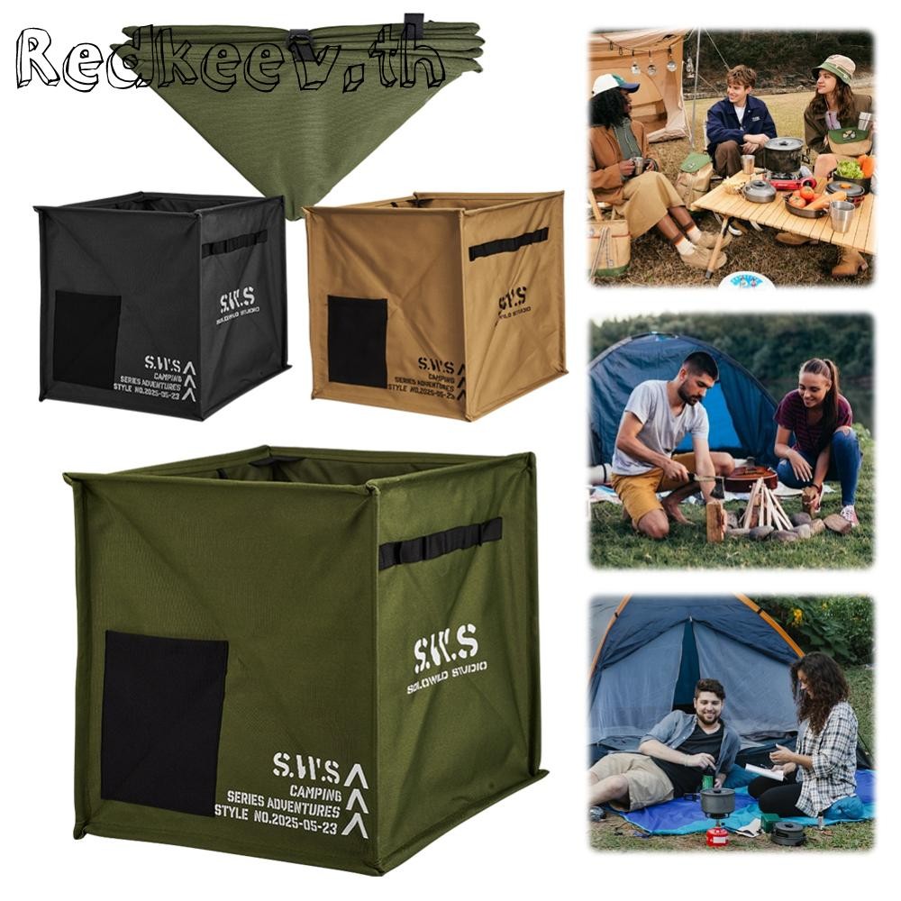 Camping Recycle Bin ถังตั้งแคมป์พับได้ความจุขนาดใหญ่สําหรับกระเป๋าเป้สะพายหลังตกปลา