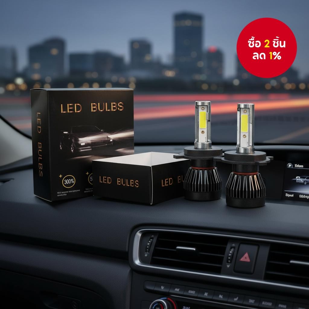 หลอดไฟหน้ารถยนต์ LED 2x H7 H11 H4 Hi/Lo H1 H3 H8 HB1 HB3 HB4 HB5 HIR2 H13 H27 9005 9006 3000K 6000K 
