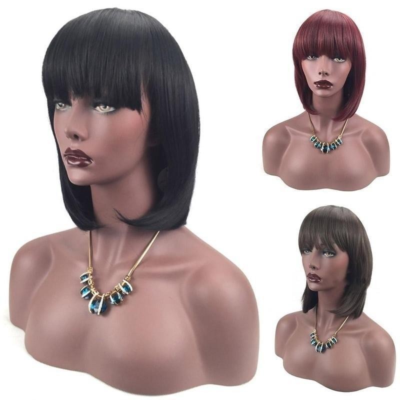 Slove Hair Short Bob Wigs Brazilian Remy Hair Lace Front Hair Wigs