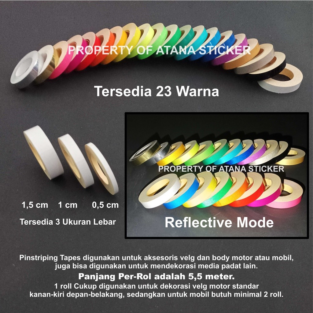 รายการสติกเกอร์ขอบร่างกายรถจักรยานยนต์อัตโนมัติแถบขอบรถห่อ Pinstriping เทปสะท้อนแสง Nyala Skotlet