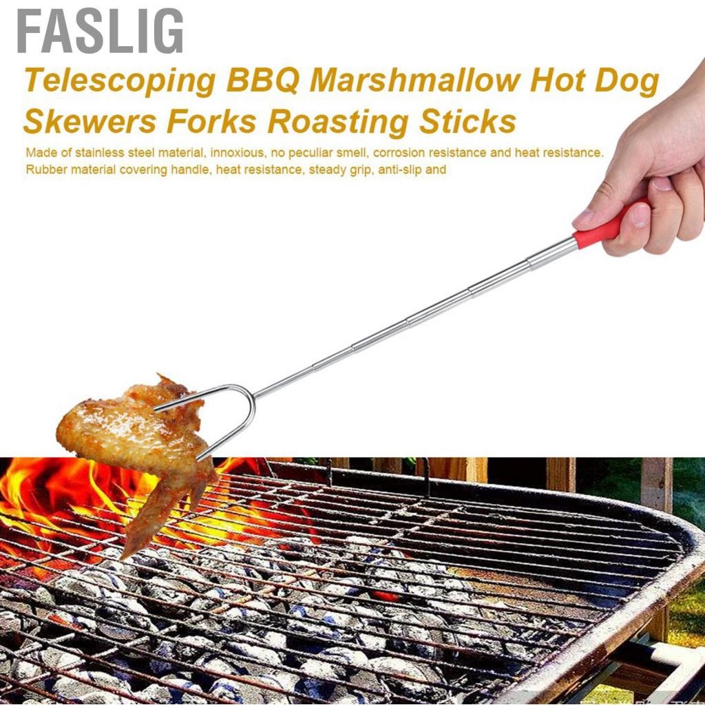 Faslig Faslig Kavolet Telescoping BBQ Marshmallow สุนัขร้อน Skewers ส้อมย่าง Sticks Camping ชุดกระเป