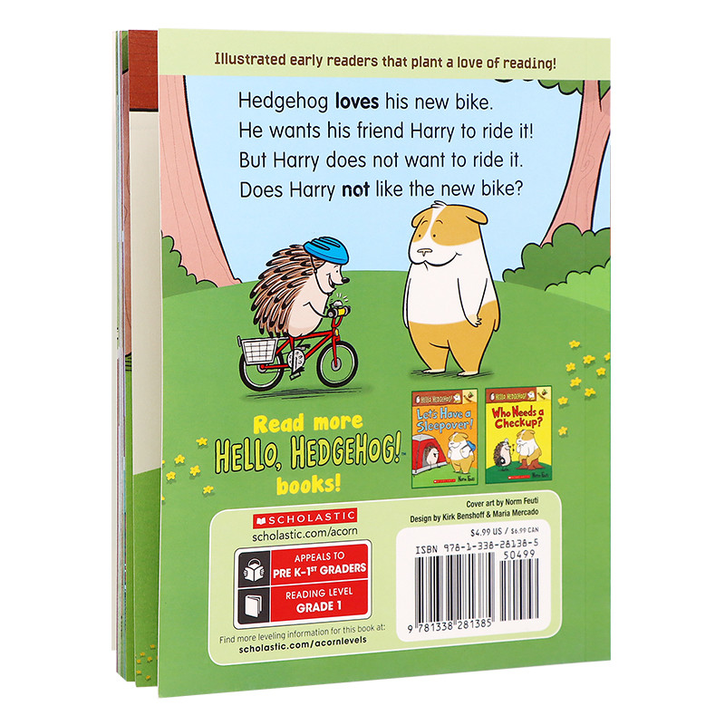 เรื่องราวของเม่นน้อย Hello Hedgehog Do You Like My Bike หนังสือภาพต้นฉบับภาษาอังกฤษ Hello Hedgehog D