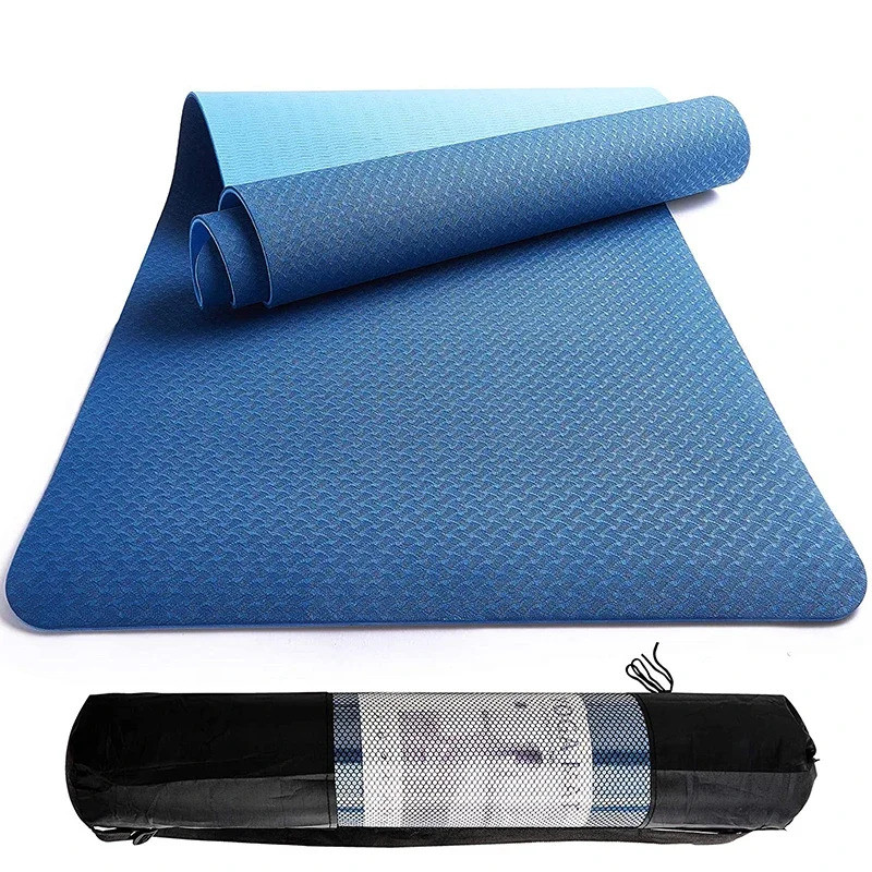 TPE Yoga Mat for Beginner 6mm Non-Slip Double Layer Sports Exercise Pad Gymnastics Pilates Mats with