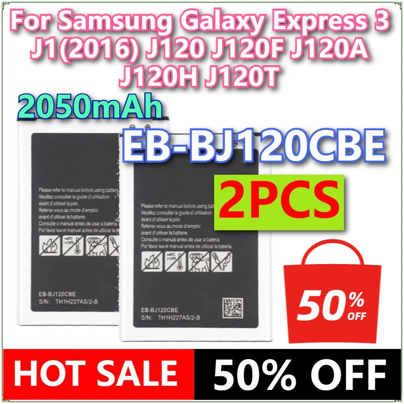 ยี่ห้อใหม่ EB-BJ120CBE 2050mAh แบตเตอรี่โทรศัพท์มือถือสําหรับ Samsung Galaxy Express 3 J1(2016) J120