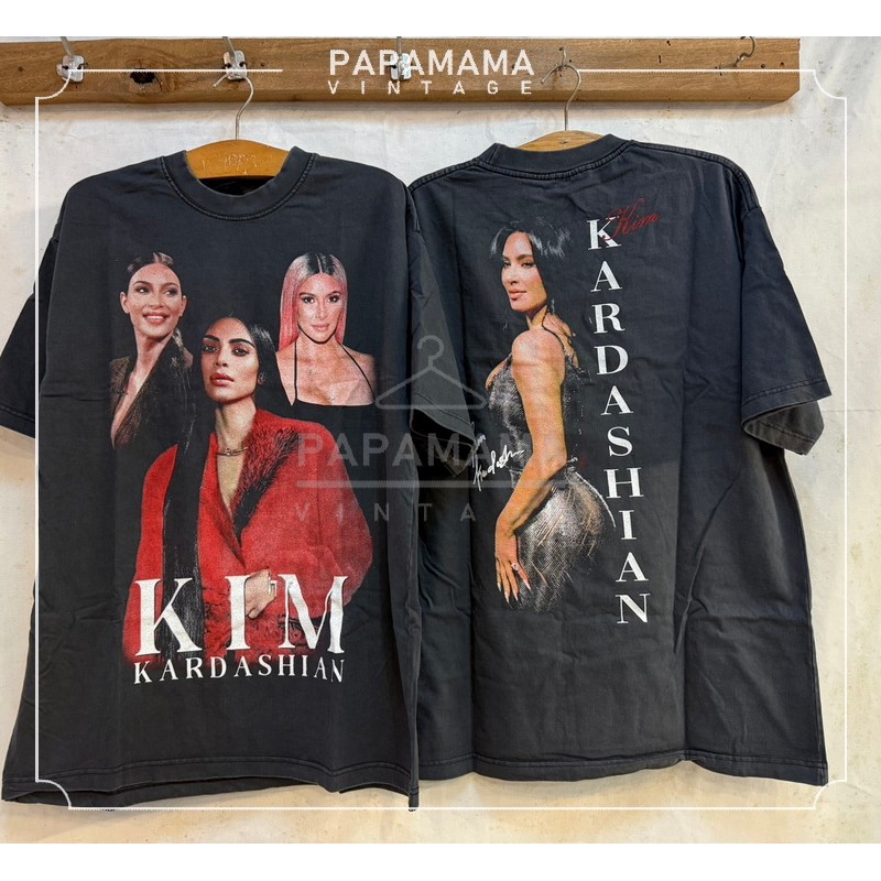 [ KIM KARDASHIAN ] Bio Washed tag BL เสื้อวินเทจ เสื้อทัวร์ papamama vintage shirt