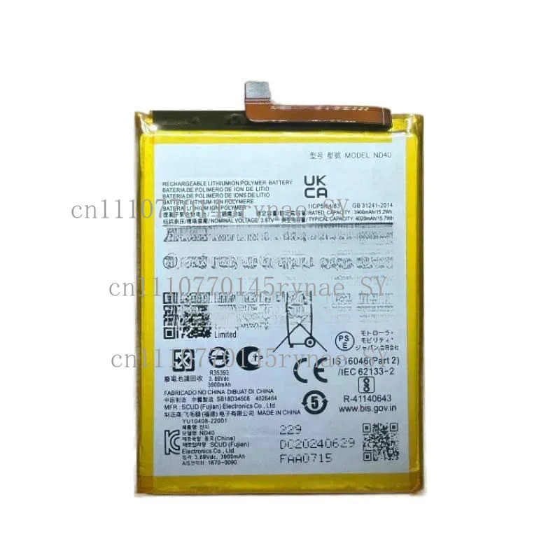 100% ของแท้ 4020mAh ND40 แบตเตอรี่สําหรับ MOTOROLA Edge 30 XT2203 edge30 ND40 แบตเตอรี่ Batteria + ฟ