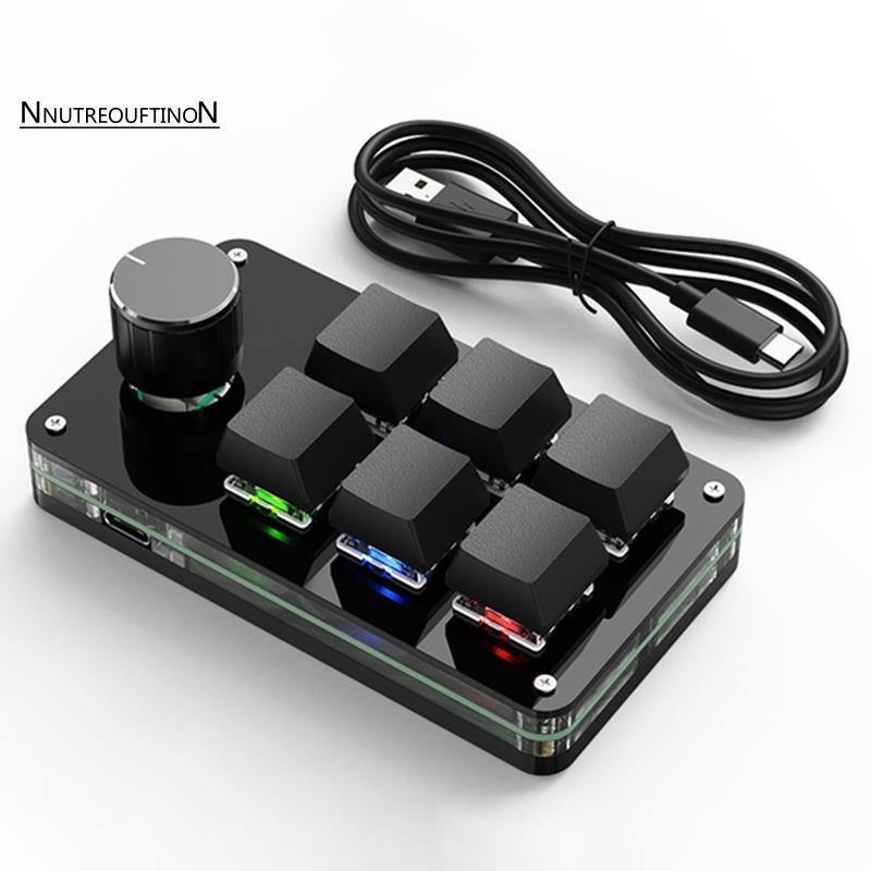[ขายร้อน N]Programming Macro Custom Knob Keyboard 6 Key Copy Paste Mini Button Photoshop Gaming Keyp
