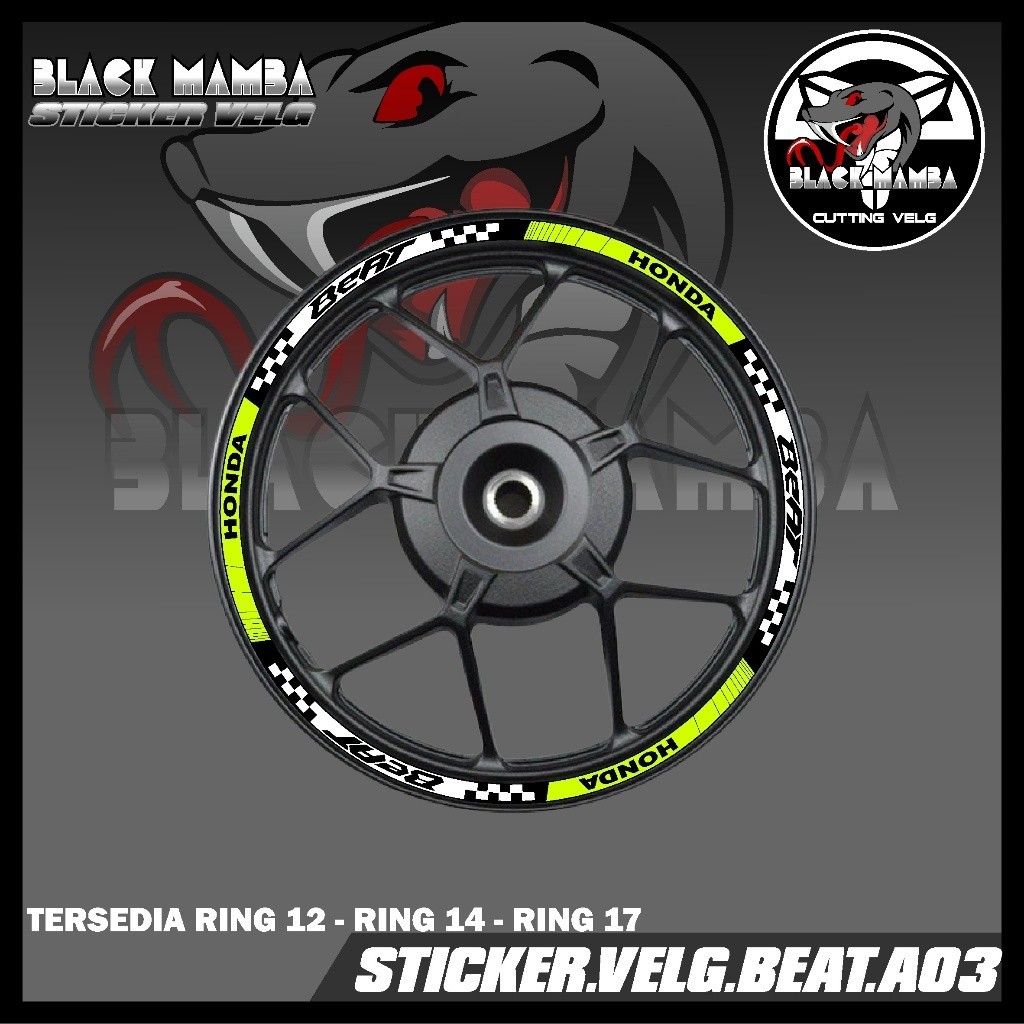 BEAT RIM STICKER - HONDA BEAT A03 TIRE/VELG VARIATION LIST STICKER