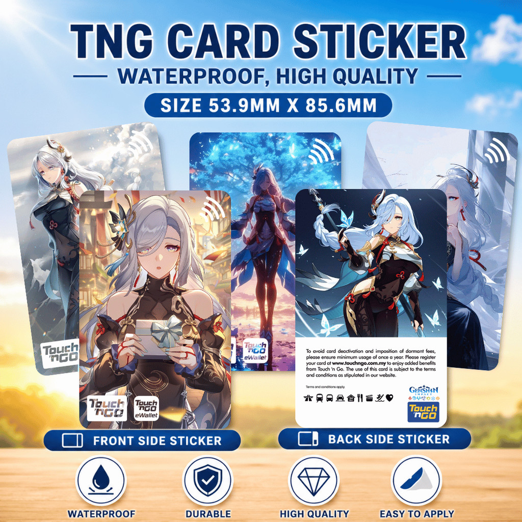 Touch n Go NFC Genshin Impact-Shenhe-Card Sticker - Design Waterproof TNG Card Skin Sticker TNG eWal