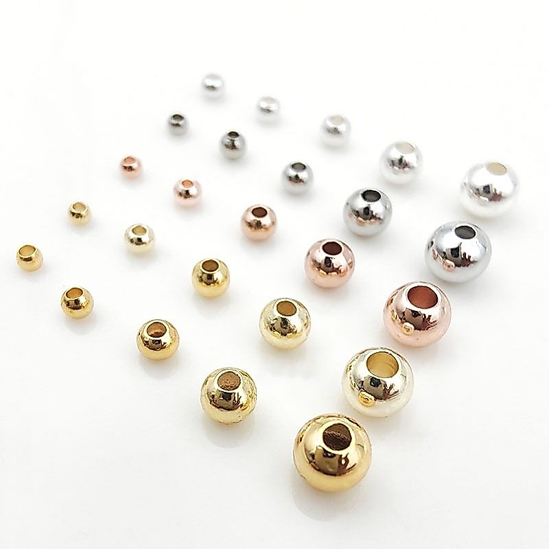 15GR DIY ROUND CCB BEAD GOLD SILVER 3MM 4MM 5MM 6MM 8MM
