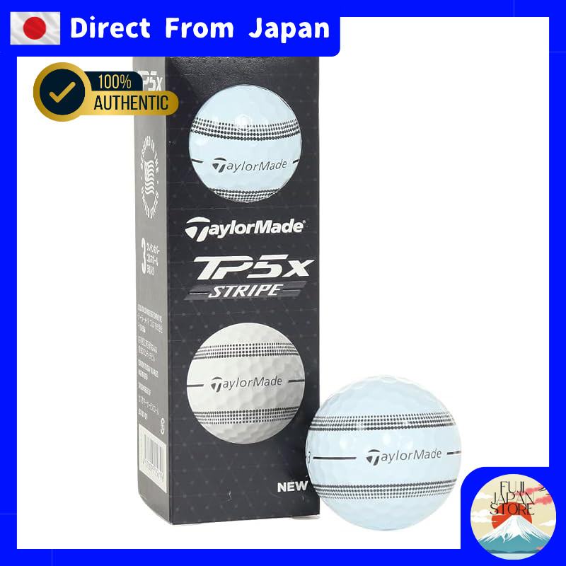 TAYLORMADE TP5x Stripe Golf Balls - Sleeve of 3 (White)