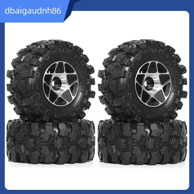 READY STOCK4pcs 57 มม.1.0 นิ้วโลหะ Beadlock ล้อยางชุดสําหรับ 1/18 1/24 RC Crawler รถ TRX4M SCX24 AX2
