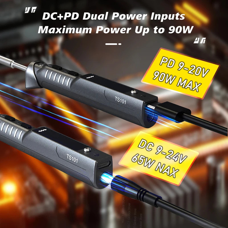 Professional Original TS101 หัวแร้งปรับอุณหภูมิ Digital Solder Station 90W PD Charger Mini USB TS100