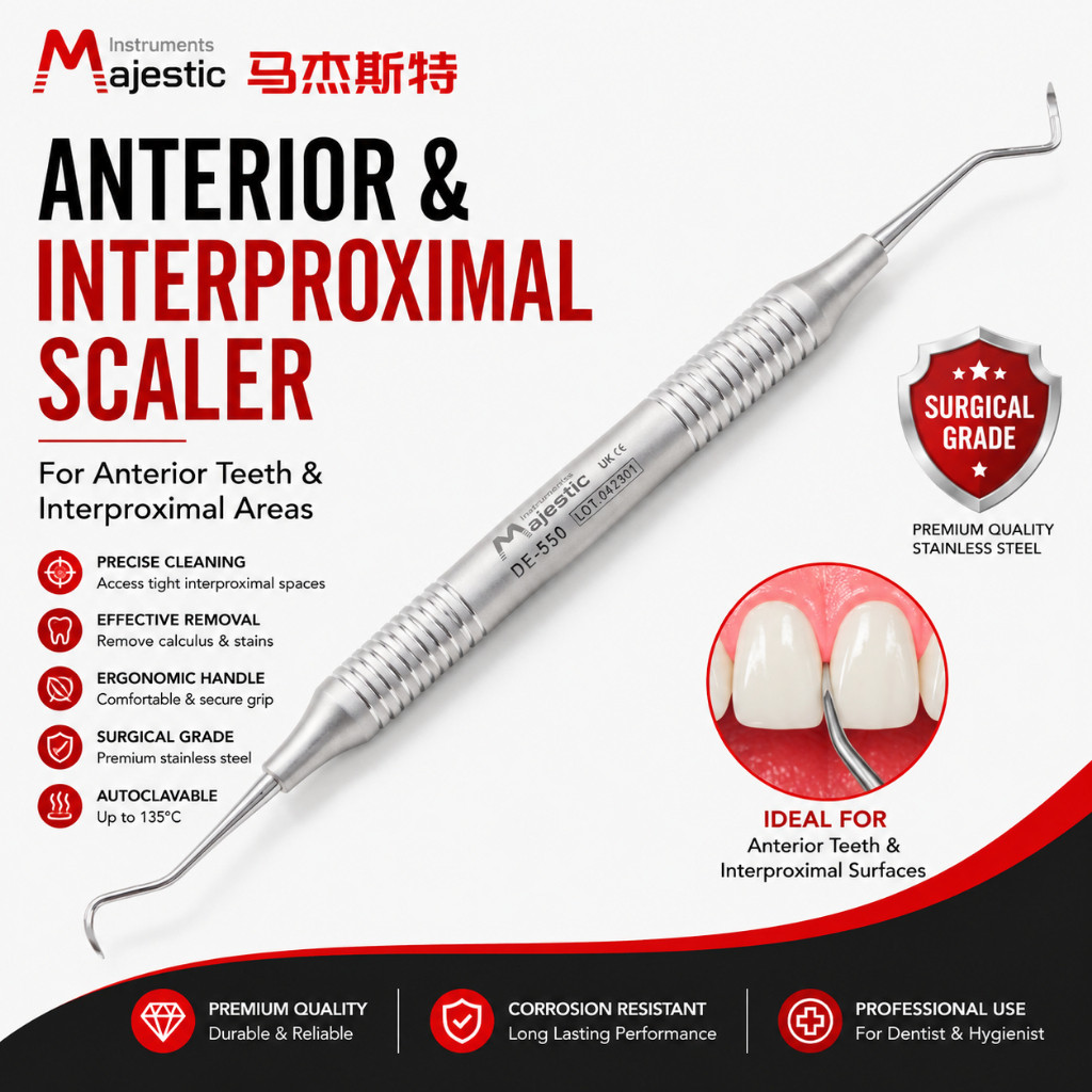 Anterior Interproximal Dental Scaler Plaque Tartar Remover เครื่องมือสแตนเลส