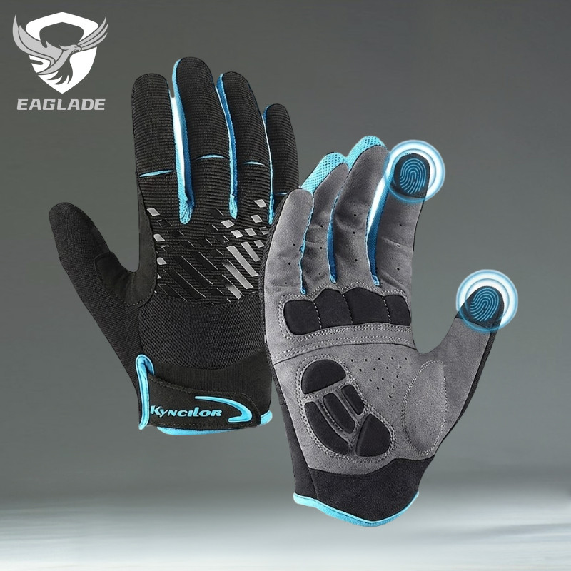 EAGLADE ถุงมือทํางานสําหรับผู้ชายพร้อมหน้าจอสัมผัสและด้ามจับกันลื่นระบายอากาศได้สําหรับขี่มอเตอร์ไซค์และบํารุงรักษาสีน้ําเงิน A0023 G07
