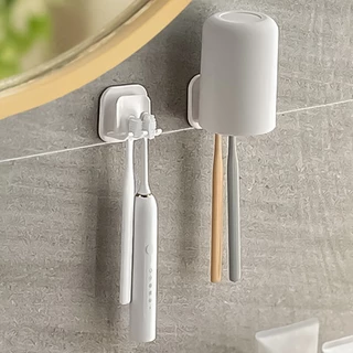 [ขายดี] 2-in-1 ที่วางแปรงสีฟัน และแก้ว แบบติดผนัง สไตล์ญี่ปุ่น สําหรับห้องน้ํา ที่ใส่แปรงสีฟันในห้องน้ำ